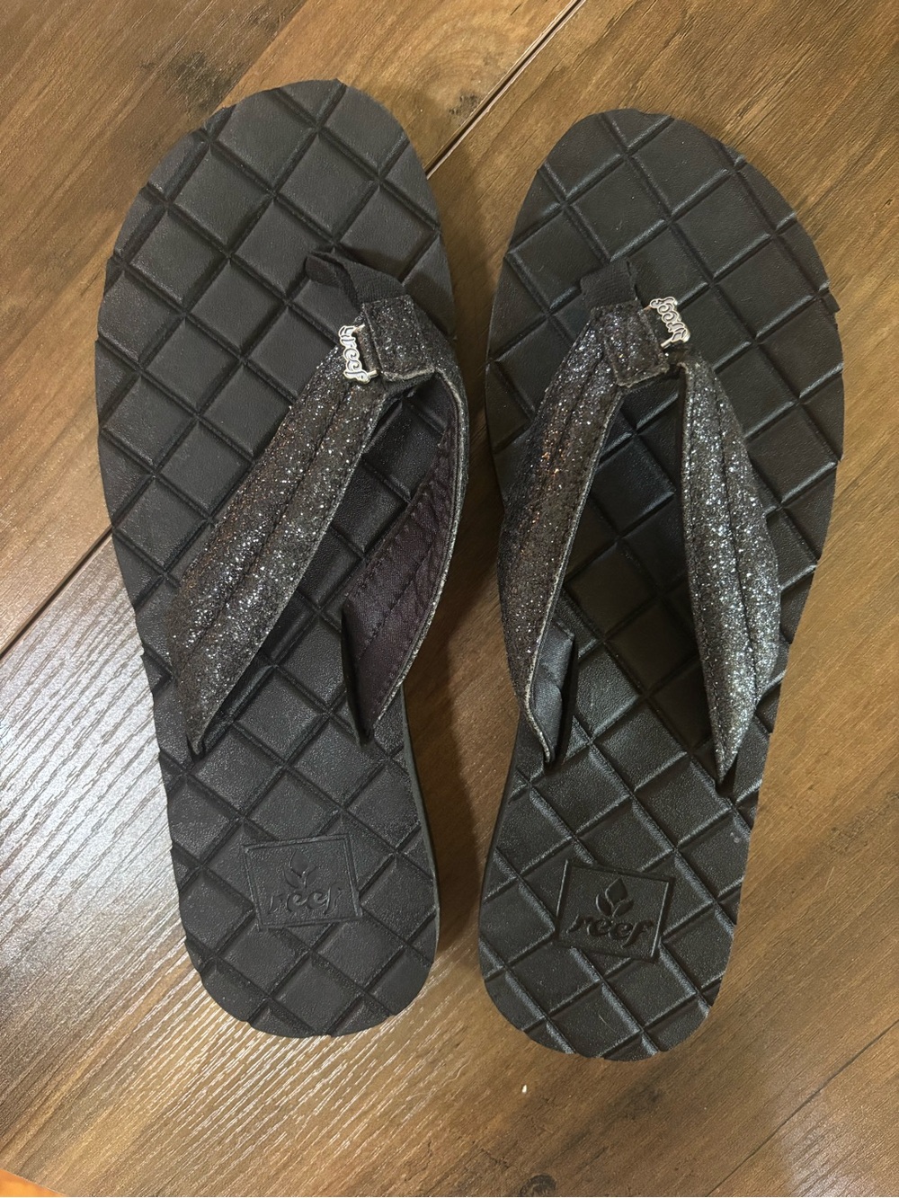 Reef Women's Black Dreams Glitter Thong Sandals